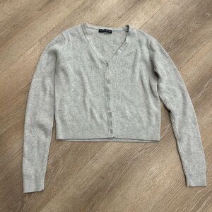 Brandy Melville gray ribbed cardigan